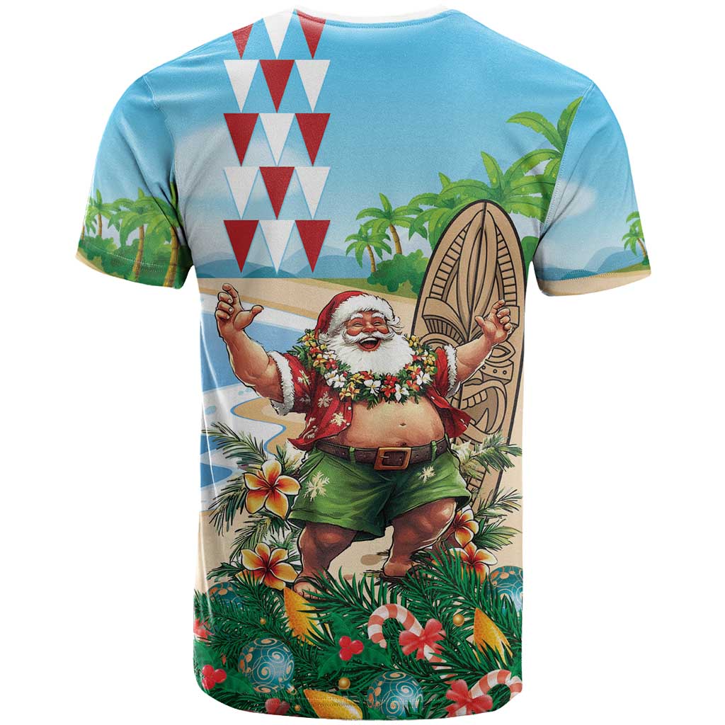 Hawaii Christmas Santa Claus T Shirt Mele Kalikimaka Tropical Beach