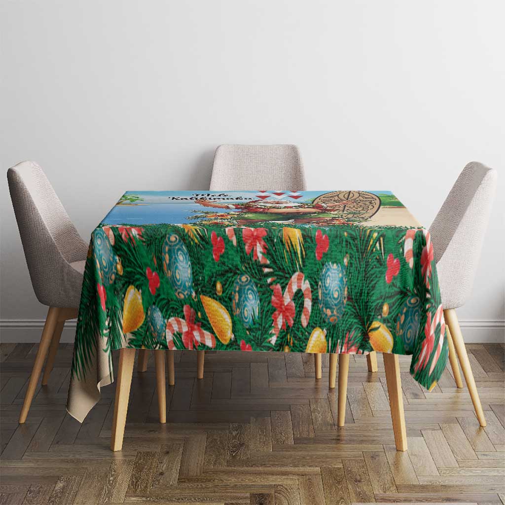 Hawaii Christmas Santa Claus Tablecloth Mele Kalikimaka Tropical Beach LT01 - Polynesian Pride