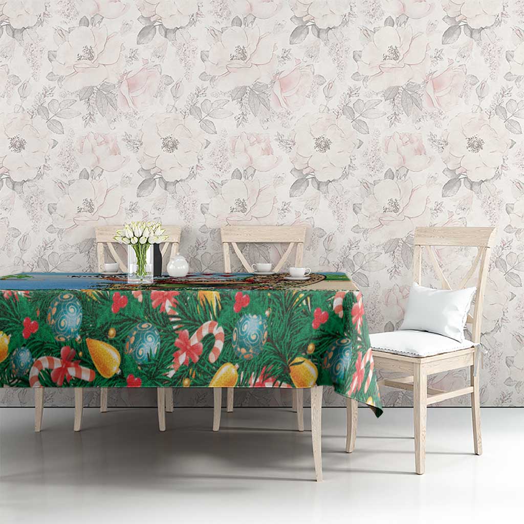 Hawaii Christmas Santa Claus Tablecloth Mele Kalikimaka Tropical Beach LT01 - Polynesian Pride