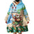 Hawaii Christmas Santa Claus Wearable Blanket Hoodie Mele Kalikimaka Tropical Beach