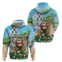 Hawaii Christmas Santa Claus Zip Hoodie Mele Kalikimaka Tropical Beach