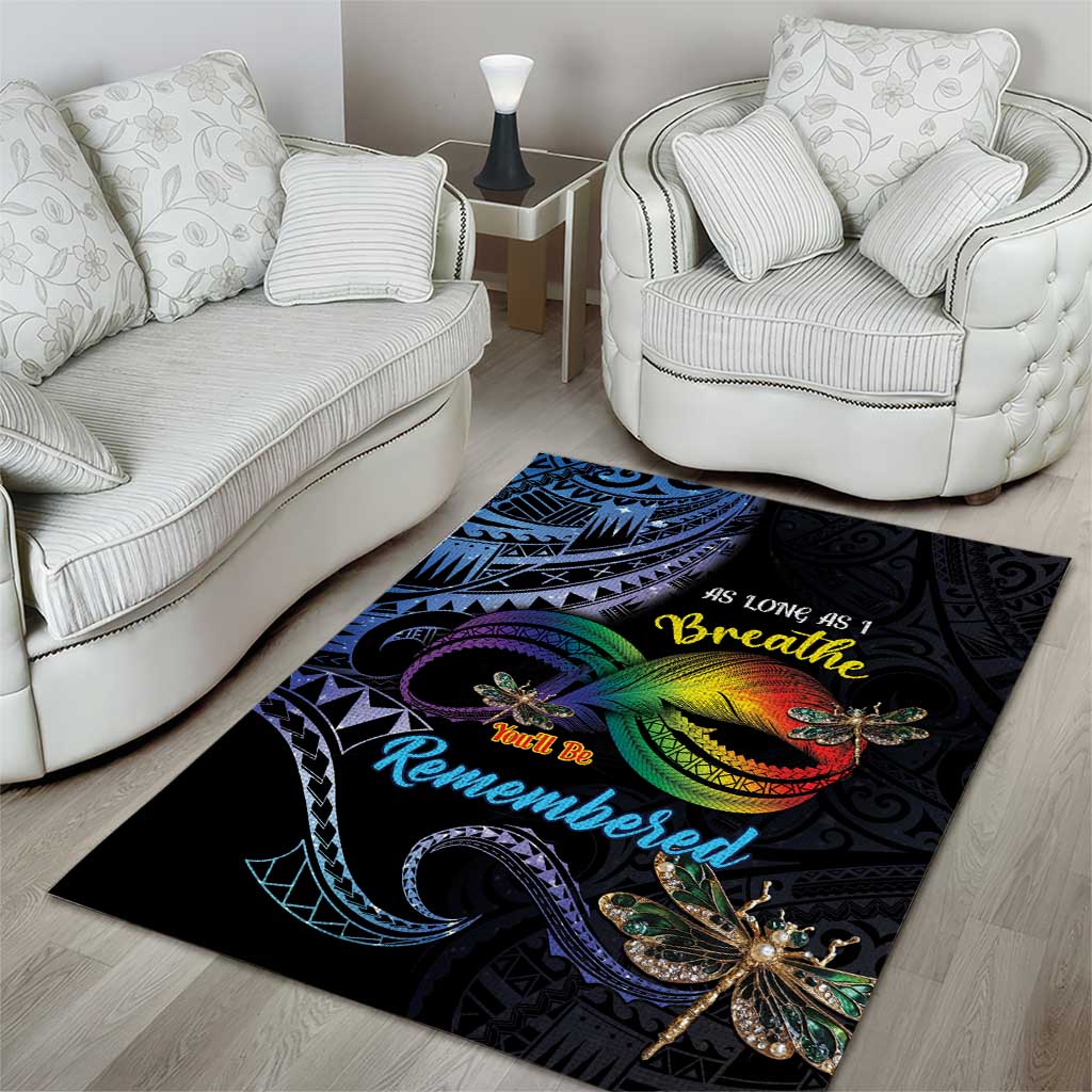 Polynesian Memorial Area Rug As Long As I Breathe You'll Be Remembered