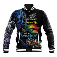 Personalised Polynesian Memorial Baseball Jacket As Long As I Breathe You'll Be Remembered
