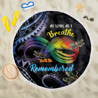 Polynesian Memorial Beach Blanket As Long As I Breathe You'll Be Remembered LT01 One Size 150cm Colorful - Polynesian Pride