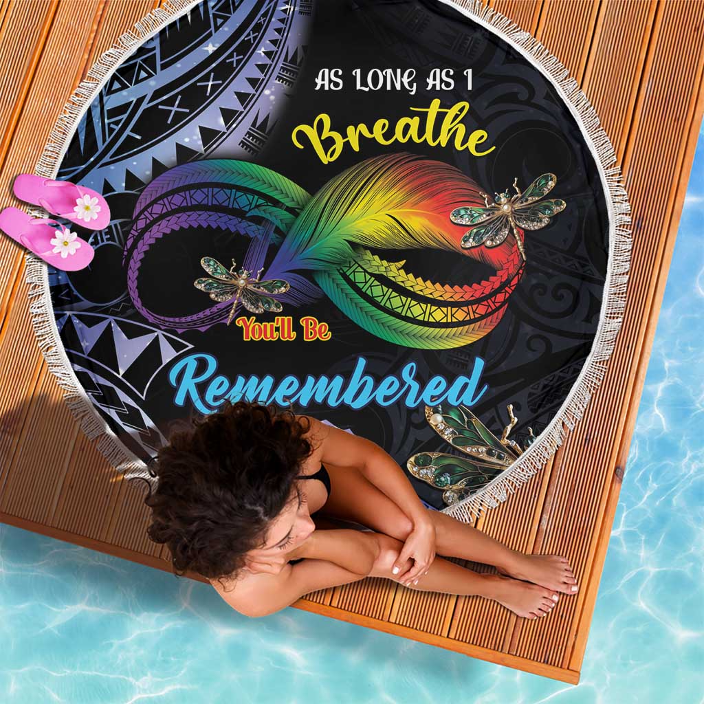 Polynesian Memorial Beach Blanket As Long As I Breathe You'll Be Remembered LT01 - Polynesian Pride