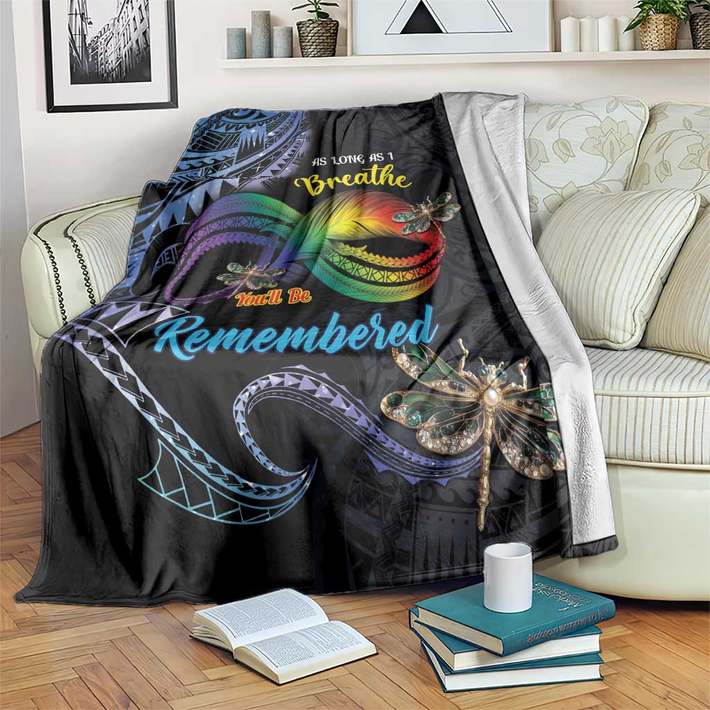 Polynesian Memorial Blanket As Long As I Breathe You'll Be Remembered LT01 Colorful - Polynesian Pride