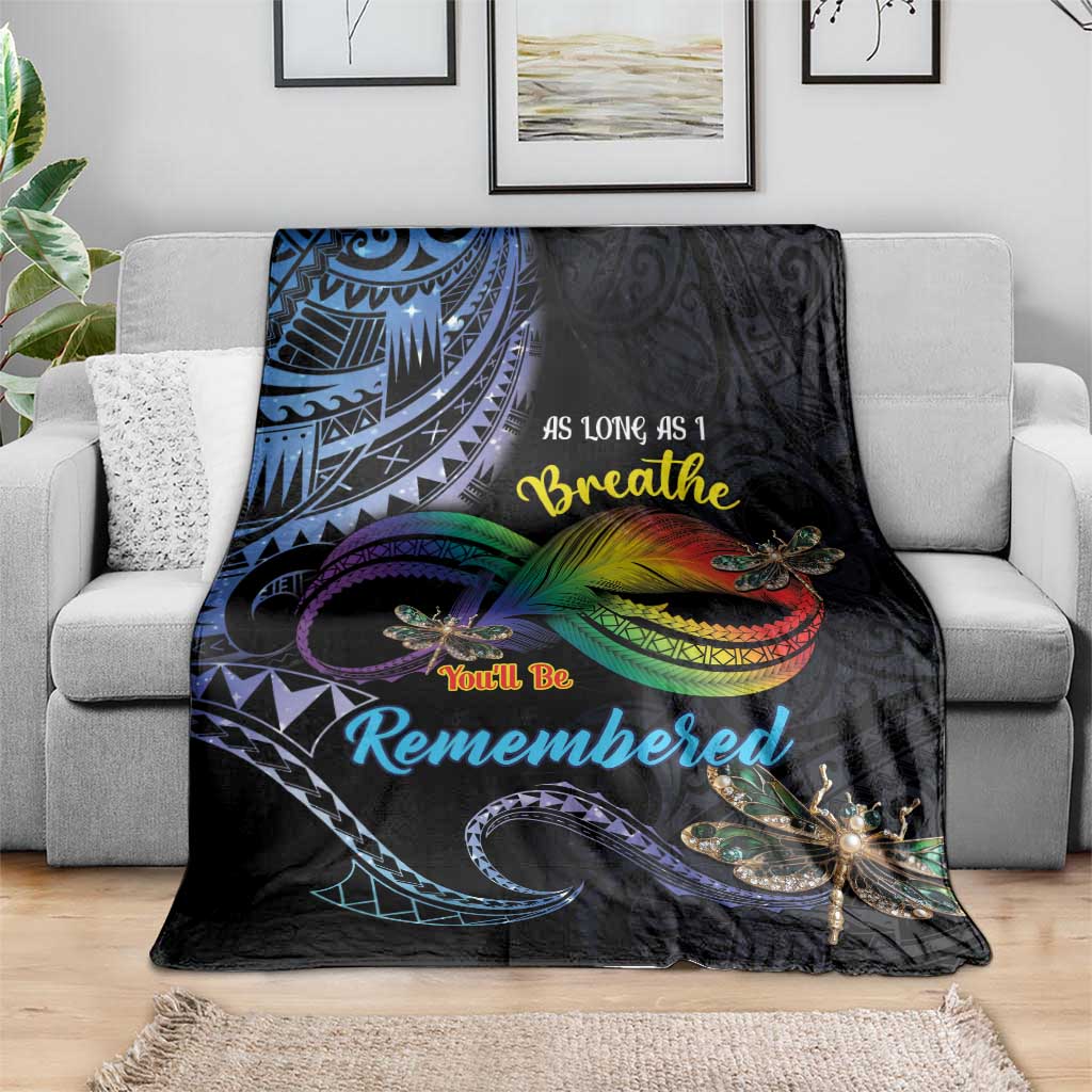 Polynesian Memorial Blanket As Long As I Breathe You'll Be Remembered LT01 - Polynesian Pride