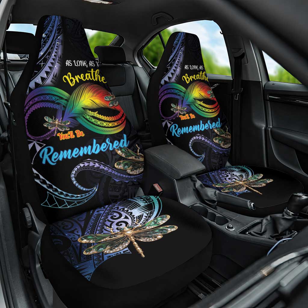 Polynesian Memorial Car Seat Cover As Long As I Breathe You'll Be Remembered