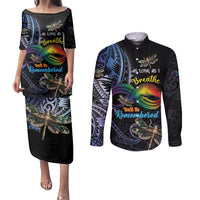 Personalised Polynesian Memorial Couples Matching Puletasi and Long Sleeve Button Shirt As Long As I Breathe You'll Be Remembered LT01 Colorful - Polynesian Pride
