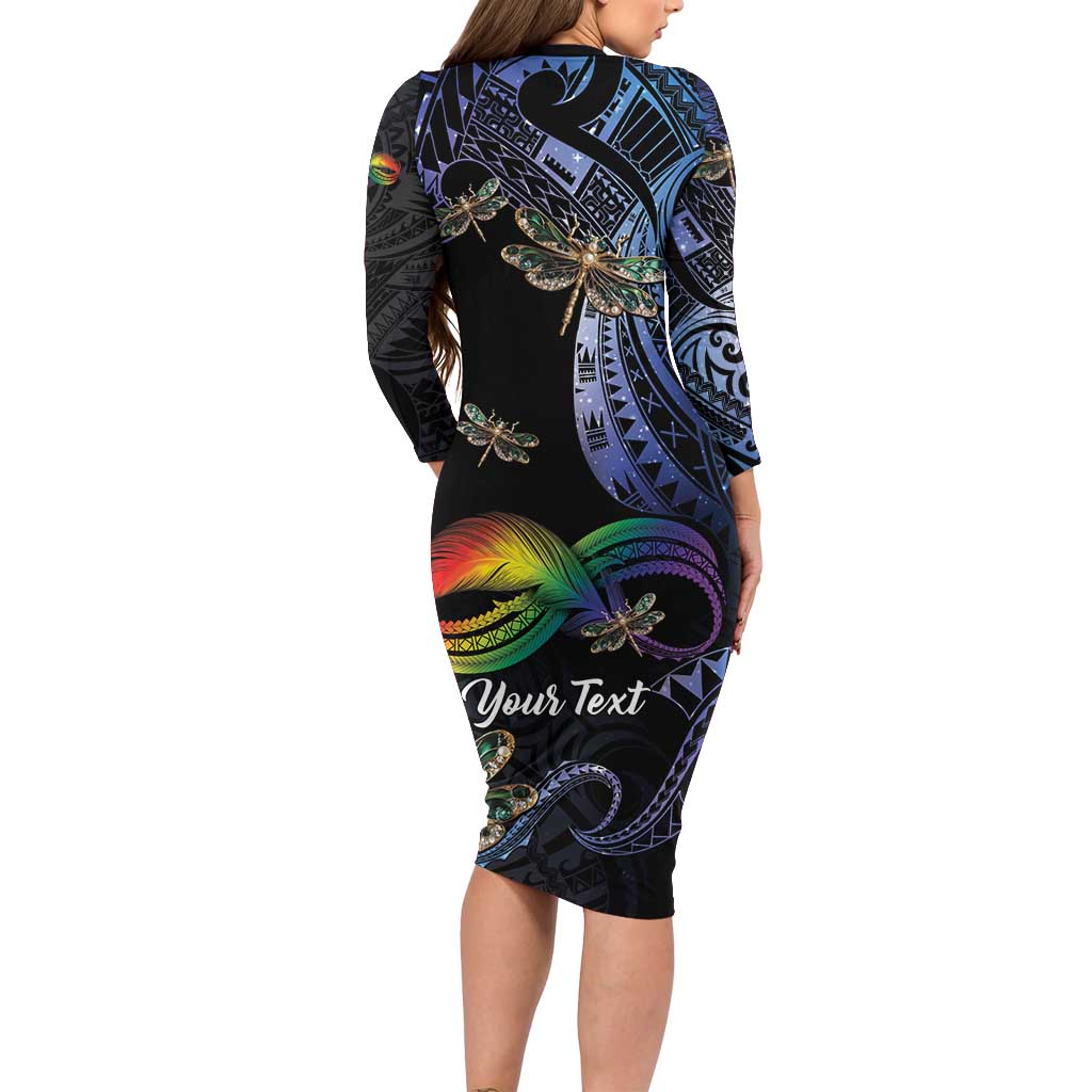 Personalised Polynesian Memorial Family Matching Long Sleeve Bodycon Dress and Hawaiian Shirt As Long As I Breathe You'll Be Remembered
