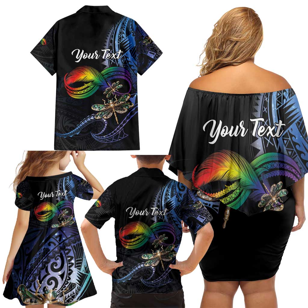 Personalised Polynesian Memorial Family Matching Off Shoulder Short Dress and Hawaiian Shirt As Long As I Breathe You'll Be Remembered