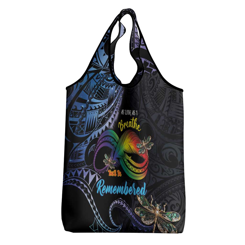 Polynesian Memorial Grocery Bag As Long As I Breathe You'll Be Remembered LT01 - Polynesian Pride