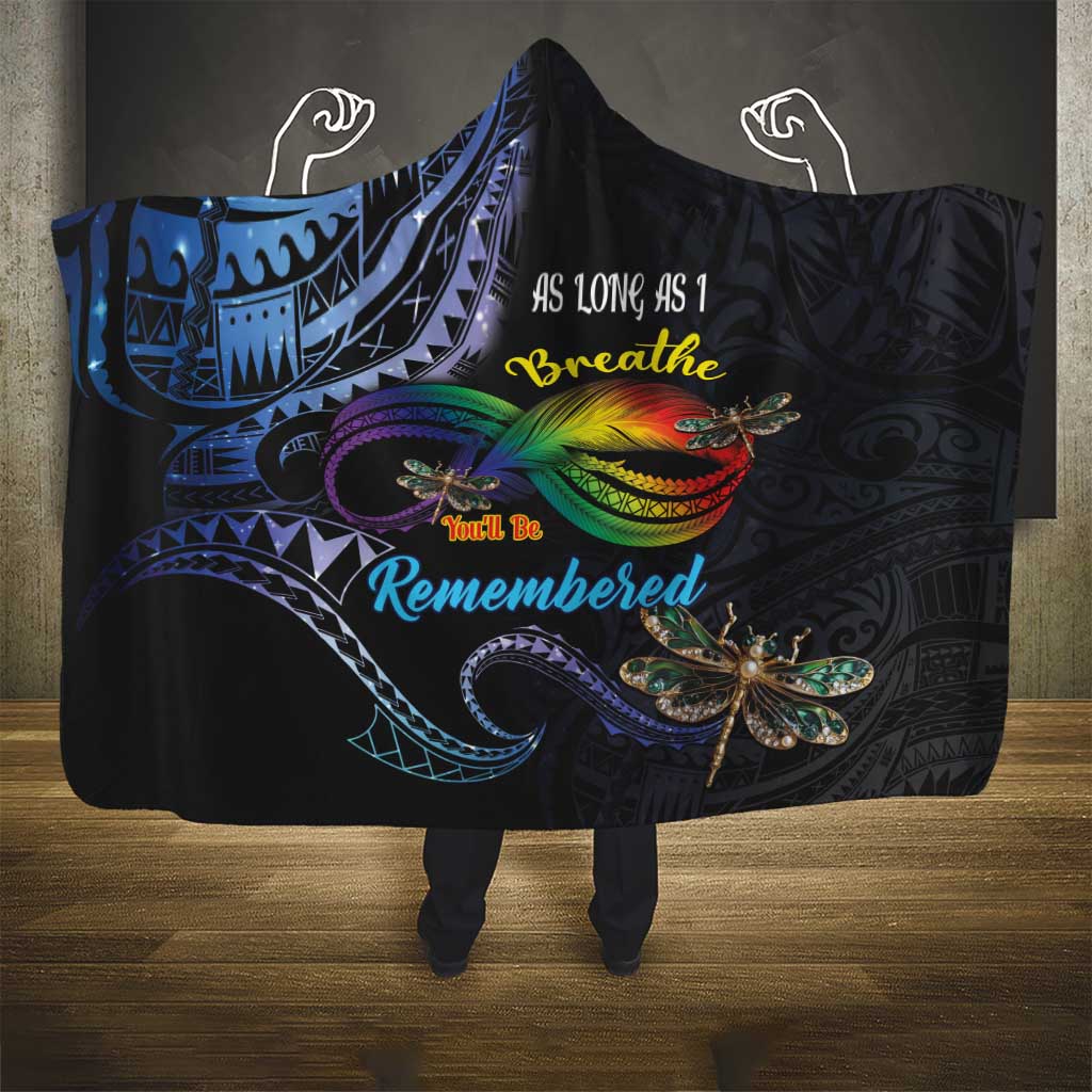Polynesian Memorial Hooded Blanket As Long As I Breathe You'll Be Remembered LT01 - Polynesian Pride