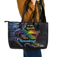 Polynesian Memorial Leather Tote Bag As Long As I Breathe You'll Be Remembered LT01 - Polynesian Pride