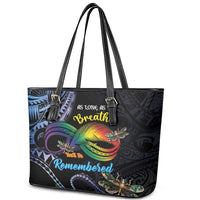 Polynesian Memorial Leather Tote Bag As Long As I Breathe You'll Be Remembered LT01 - Polynesian Pride