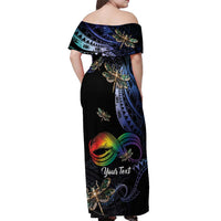 Personalised Polynesian Memorial Off Shoulder Maxi Dress As Long As I Breathe You'll Be Remembered LT01 - Polynesian Pride