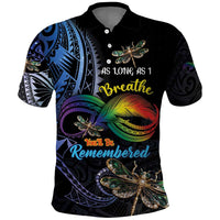Personalised Polynesian Memorial Polo Shirt As Long As I Breathe You'll Be Remembered