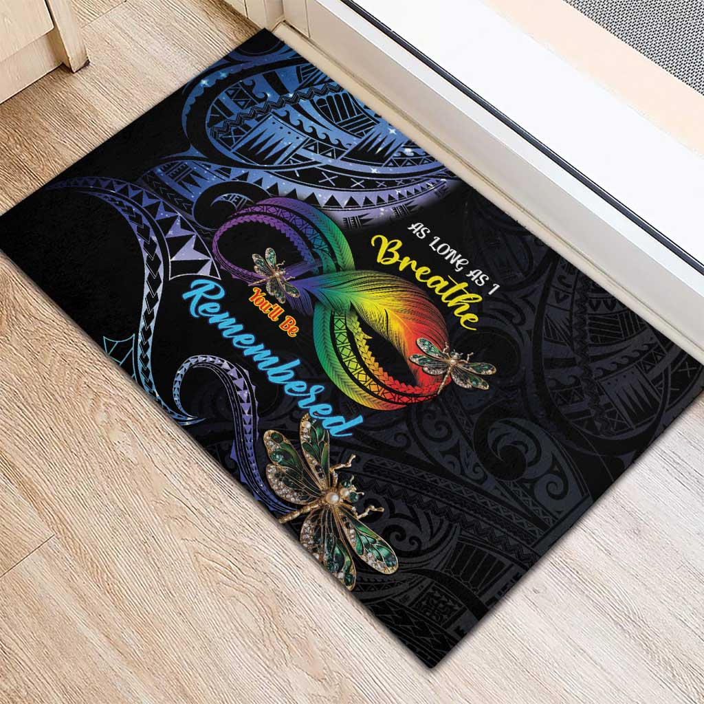 Polynesian Memorial Rubber Doormat As Long As I Breathe You'll Be Remembered LT01 - Polynesian Pride