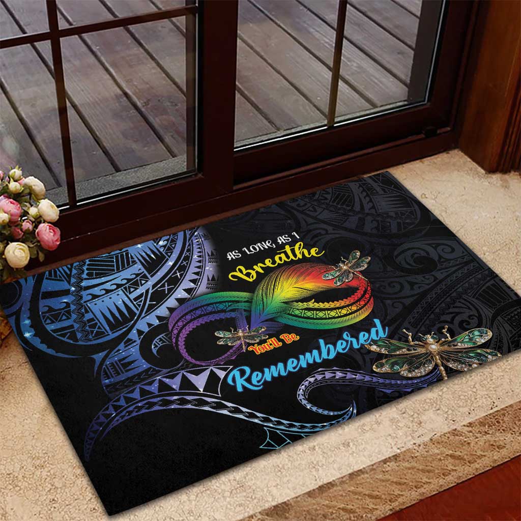 Polynesian Memorial Rubber Doormat As Long As I Breathe You'll Be Remembered LT01 - Polynesian Pride