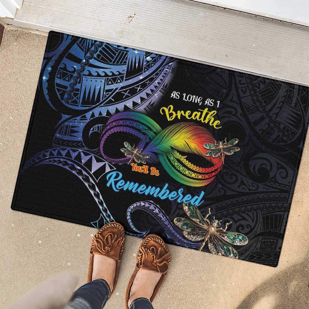 Polynesian Memorial Rubber Doormat As Long As I Breathe You'll Be Remembered LT01 - Polynesian Pride