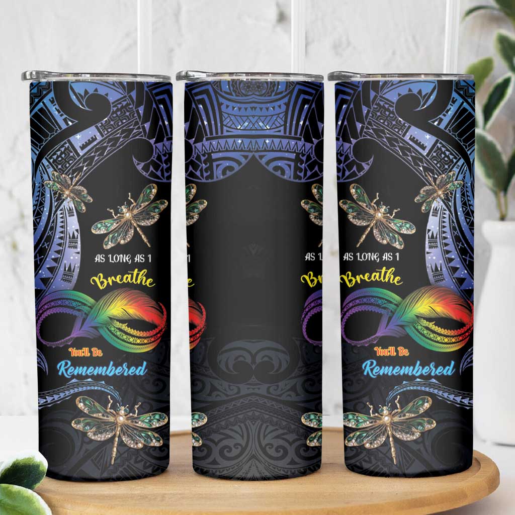 Personalised Polynesian Memorial Skinny Tumbler As Long As I Breathe You'll Be Remembered