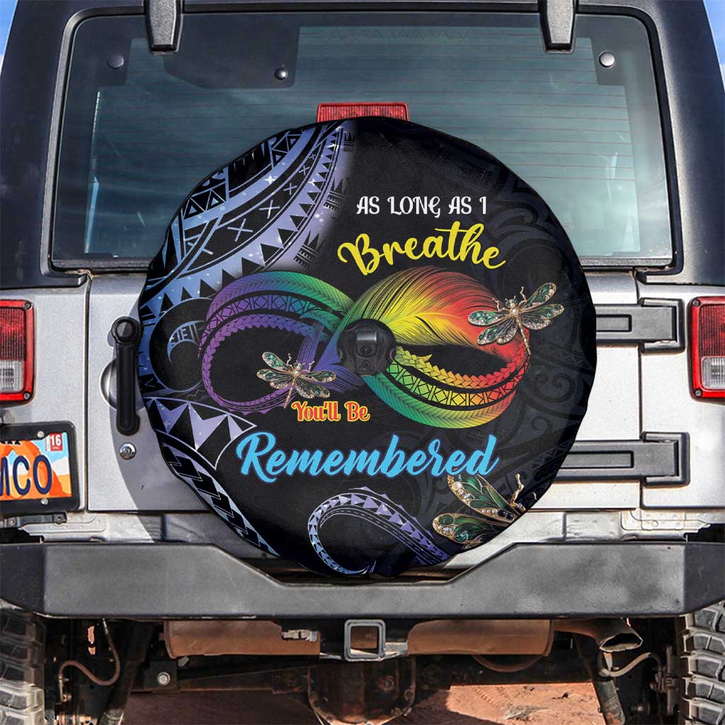 Polynesian Memorial Spare Tire Cover As Long As I Breathe You'll Be Remembered LT01 Colorful - Polynesian Pride