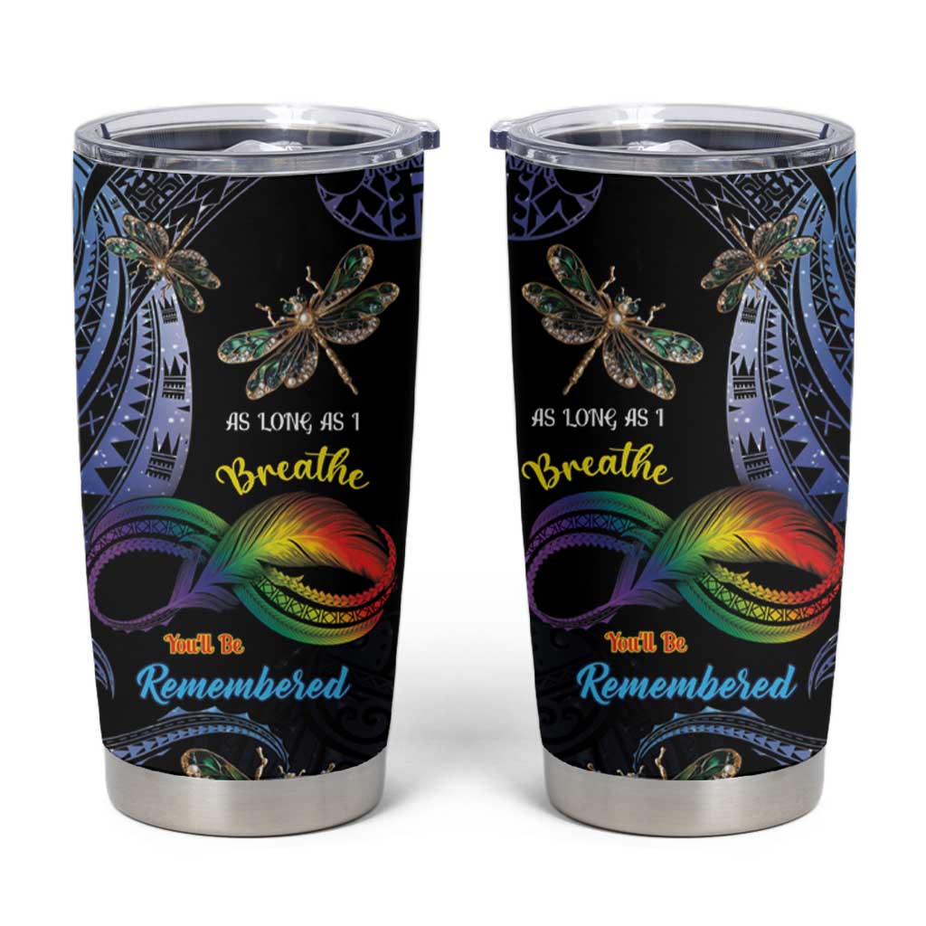 Personalised Polynesian Memorial Tumbler Cup As Long As I Breathe You'll Be Remembered