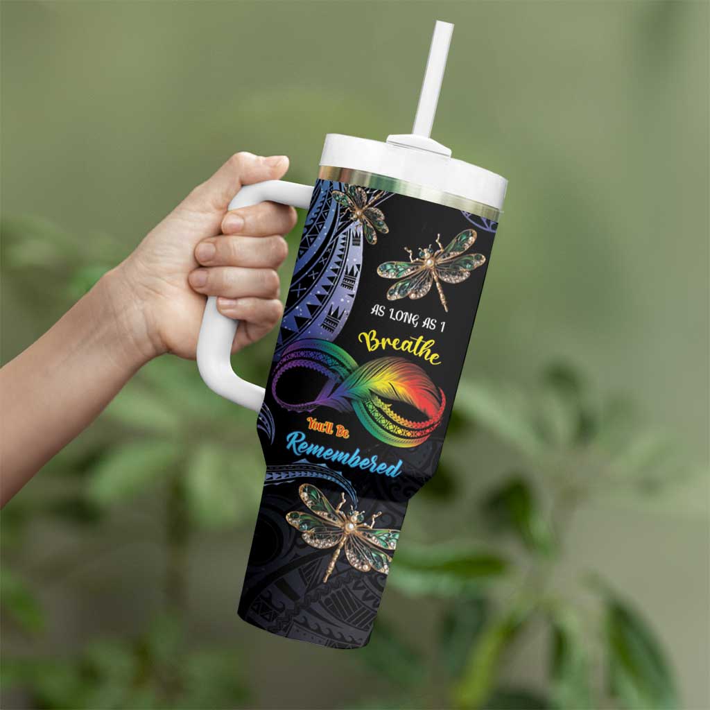 Personalised Polynesian Memorial Tumbler With Handle As Long As I Breathe You'll Be Remembered LT01 - Polynesian Pride