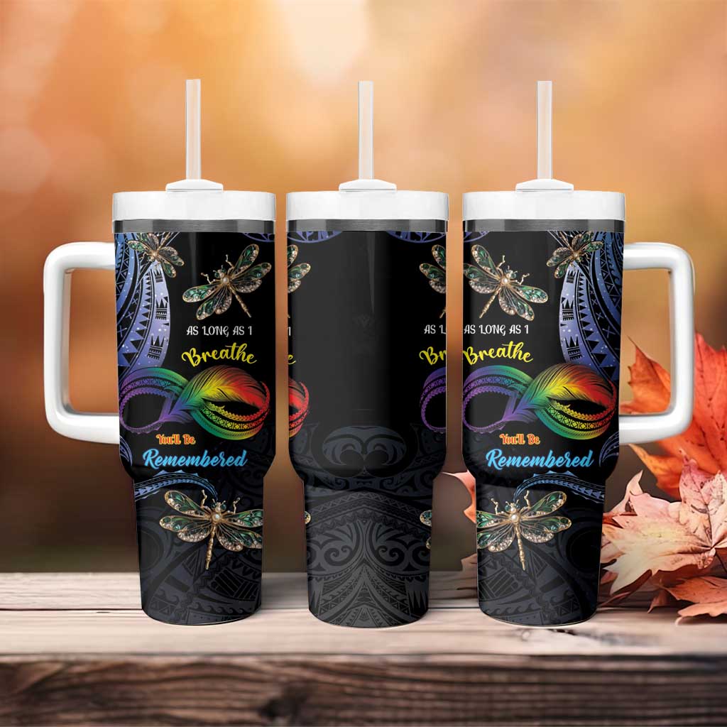Personalised Polynesian Memorial Tumbler With Handle As Long As I Breathe You'll Be Remembered LT01 - Polynesian Pride