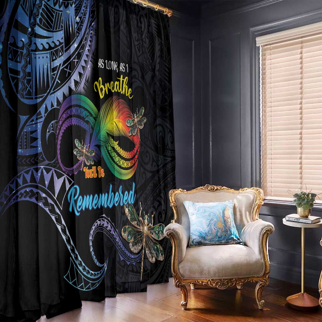 Polynesian Memorial Window Curtain As Long As I Breathe You'll Be Remembered LT01 - Polynesian Pride