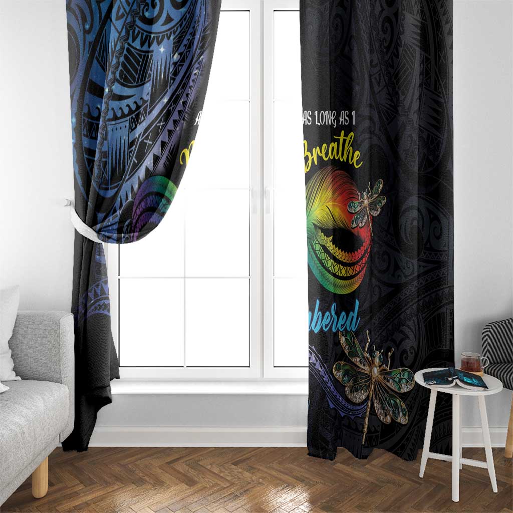 Polynesian Memorial Window Curtain As Long As I Breathe You'll Be Remembered LT01 - Polynesian Pride