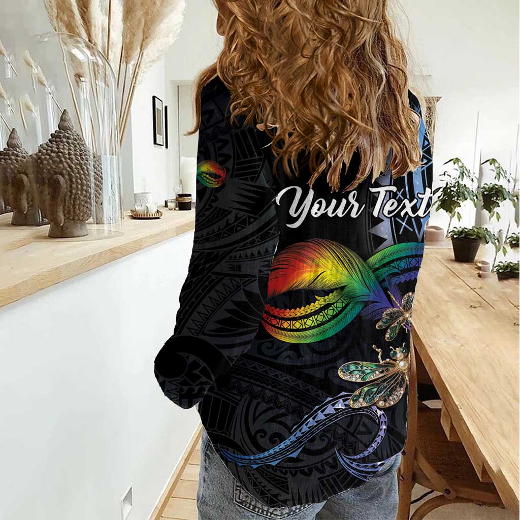 Personalised Polynesian Memorial Women Casual Shirt As Long As I Breathe You'll Be Remembered