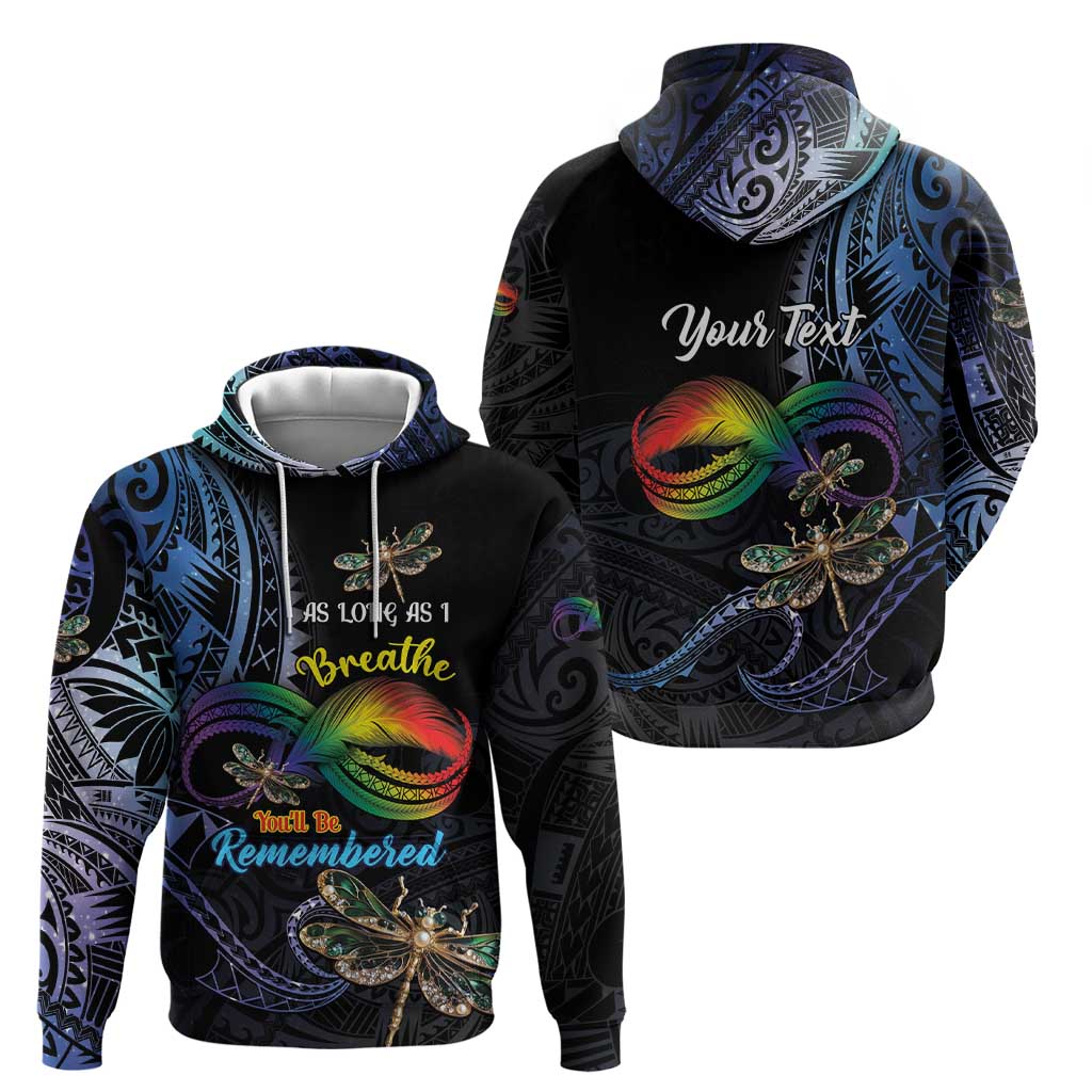 Personalised Polynesian Memorial Zip Hoodie As Long As I Breathe You'll Be Remembered