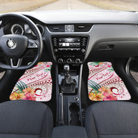 Pasifika Festival Car Mats Tribal Pattern Tropical Style LT01 Set 2pcs - Front Pink - Polynesian Pride