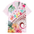 Pasifika Festival Family Matching Off Shoulder Short Dress and Hawaiian Shirt Tribal Pattern Tropical Style LT01 Dad's Shirt - Short Sleeve Pink - Polynesian Pride