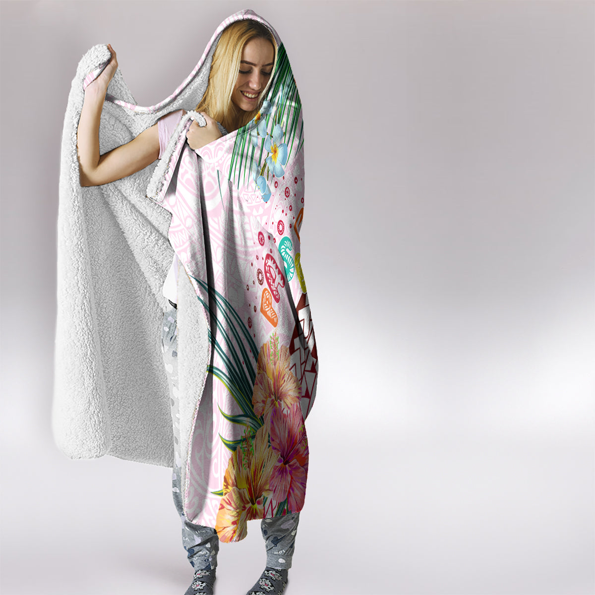 Pasifika Festival Hooded Blanket Tribal Pattern Tropical Style LT01 - Polynesian Pride