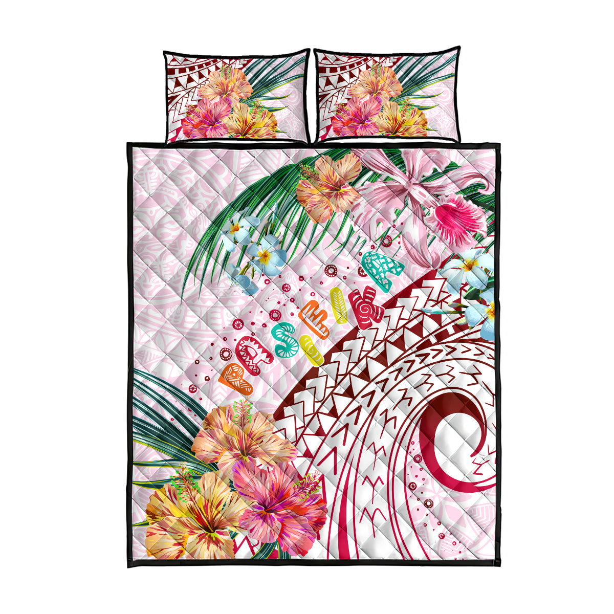 Pasifika Festival Quilt Bed Set Tribal Pattern Tropical Style LT01 - Polynesian Pride