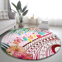 Pasifika Festival Round Carpet Tribal Pattern Tropical Style