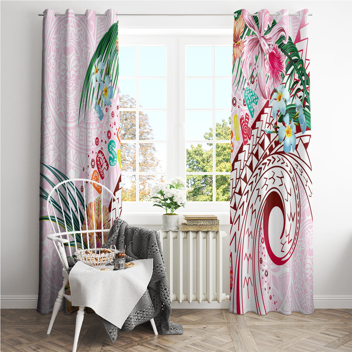 Pasifika Festival Window Curtain Tribal Pattern Tropical Style LT01 - Polynesian Pride