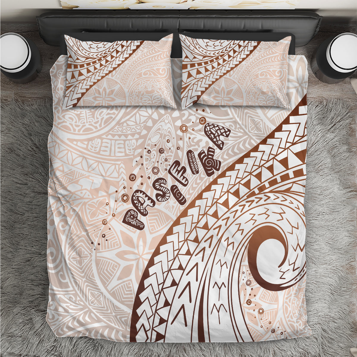 Pasifika Festival Bedding Set Vintage Tribal Pattern LT01 Brown - Polynesian Pride