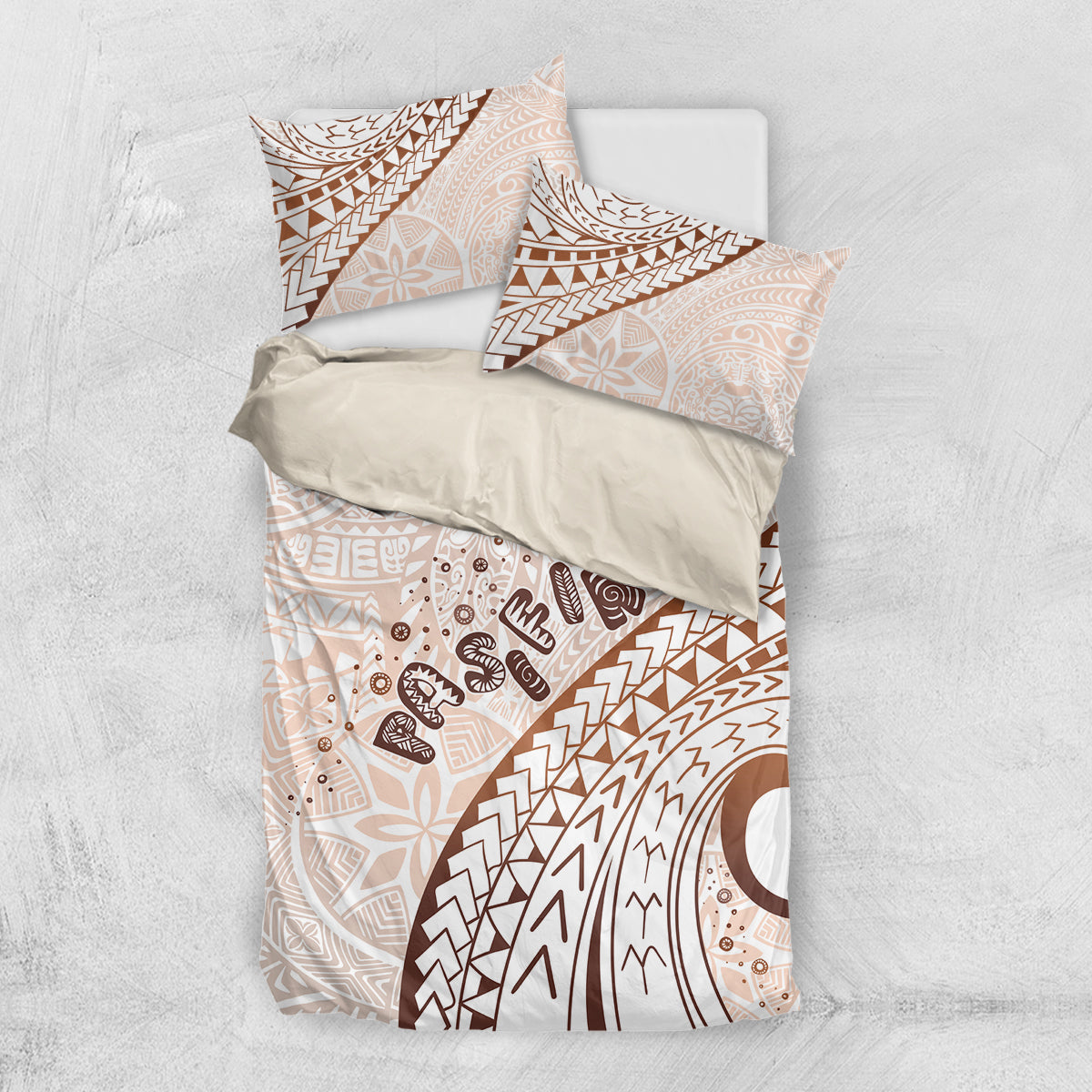 Pasifika Festival Bedding Set Vintage Tribal Pattern LT01 US Twin 172cm x 218cm Brown - Polynesian Pride