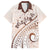 Pasifika Festival Family Matching Long Sleeve Bodycon Dress and Hawaiian Shirt Vintage Tribal Pattern LT01 Dad's Shirt - Short Sleeve Brown - Polynesian Pride