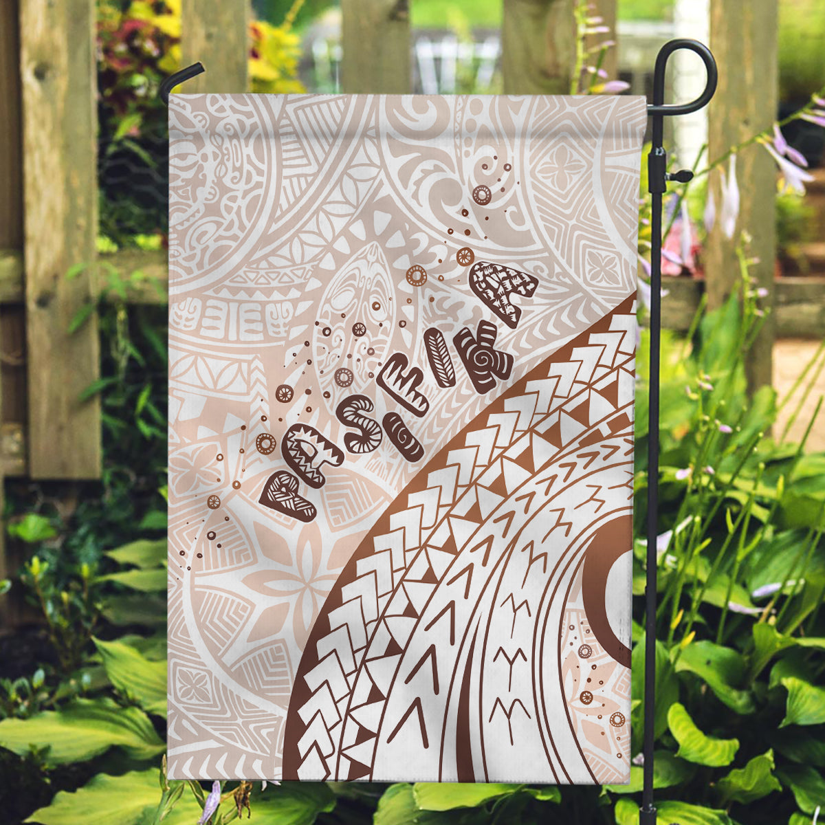 Pasifika Festival Garden Flag Vintage Tribal Pattern LT01 Garden Flag Brown - Polynesian Pride