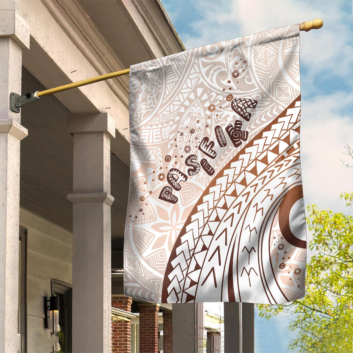 Pasifika Festival Garden Flag Vintage Tribal Pattern LT01 House Flag Brown - Polynesian Pride