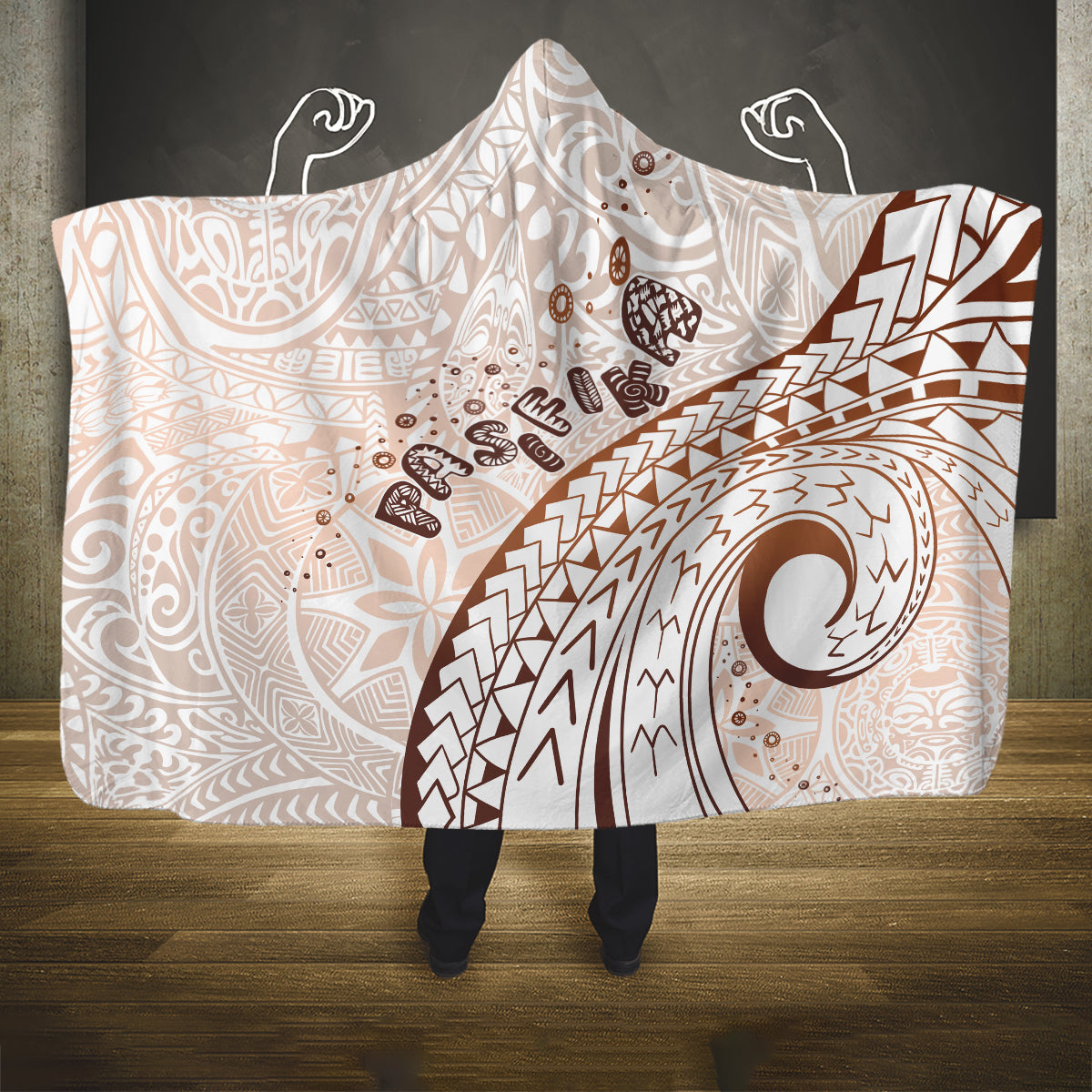 Pasifika Festival Hooded Blanket Vintage Tribal Pattern