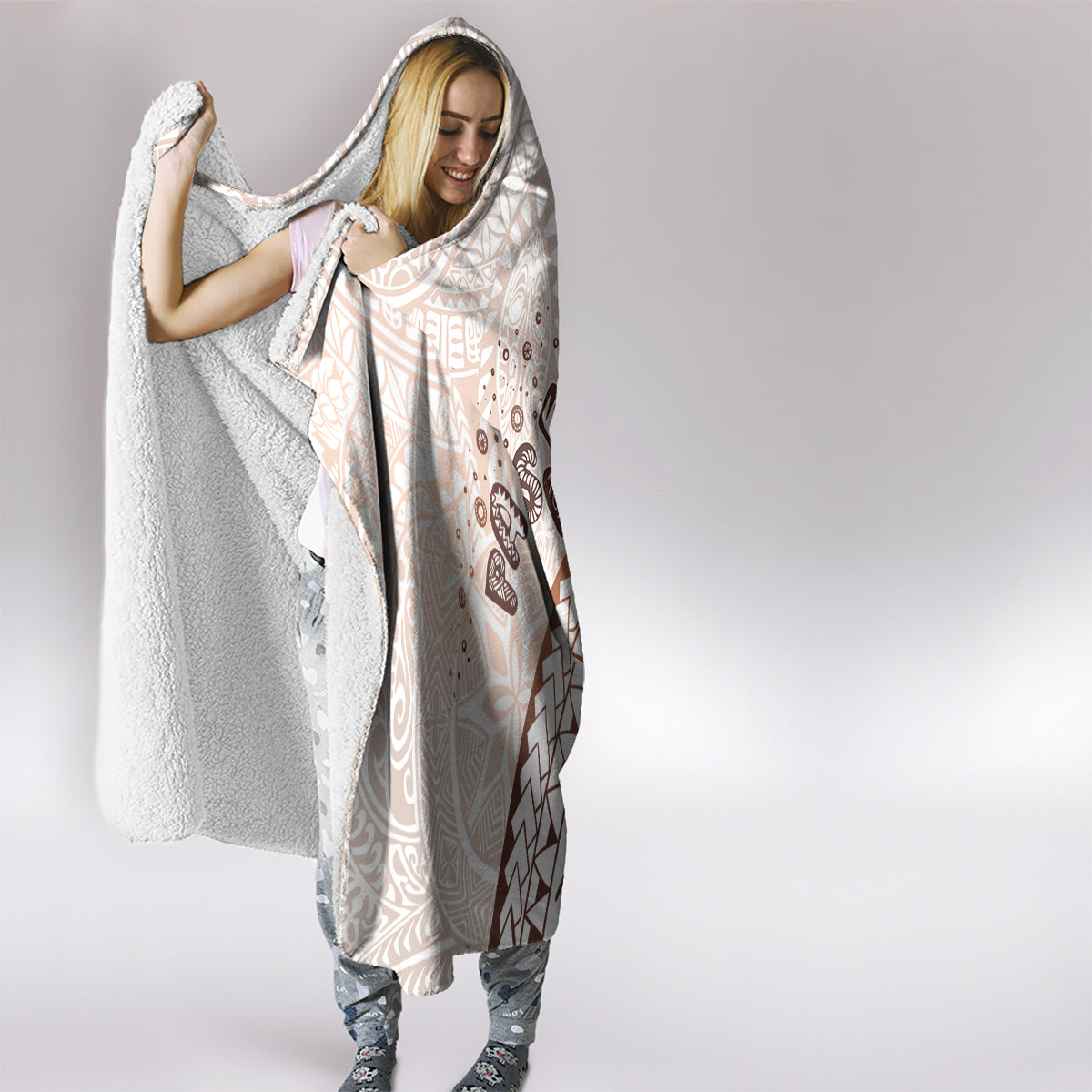 Pasifika Festival Hooded Blanket Vintage Tribal Pattern LT01 - Polynesian Pride