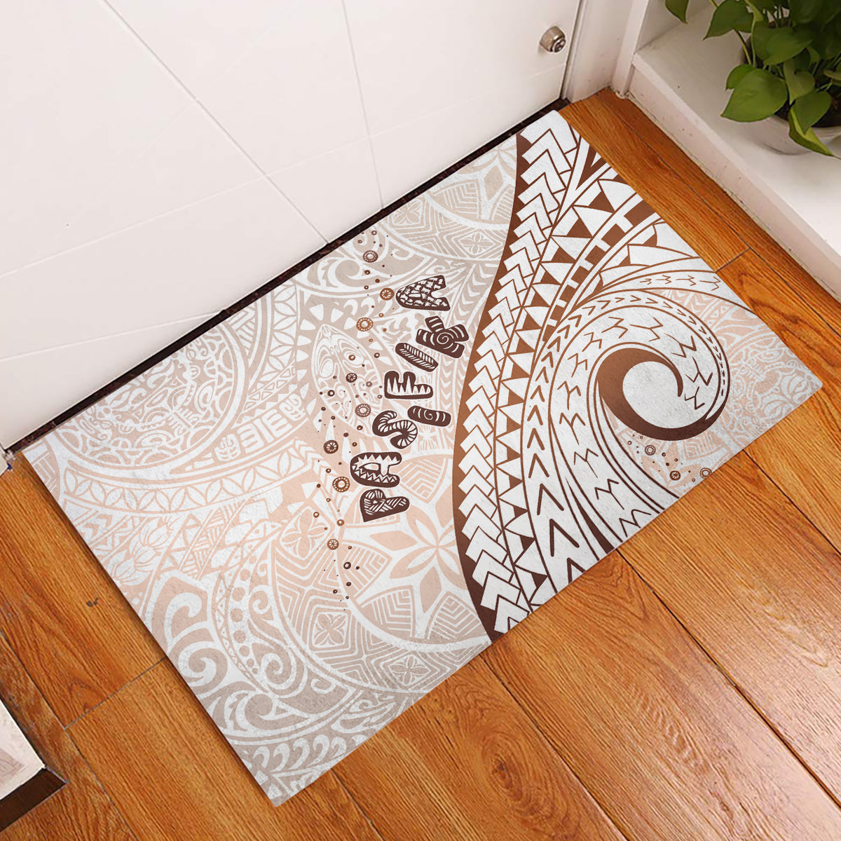 Pasifika Festival Rubber Doormat Vintage Tribal Pattern LT01 Brown - Polynesian Pride