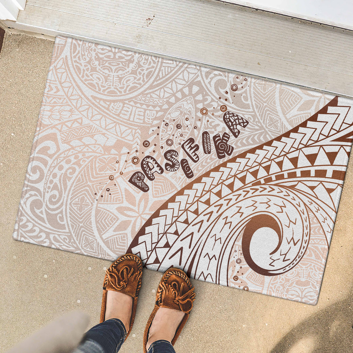 Pasifika Festival Rubber Doormat Vintage Tribal Pattern LT01 - Polynesian Pride