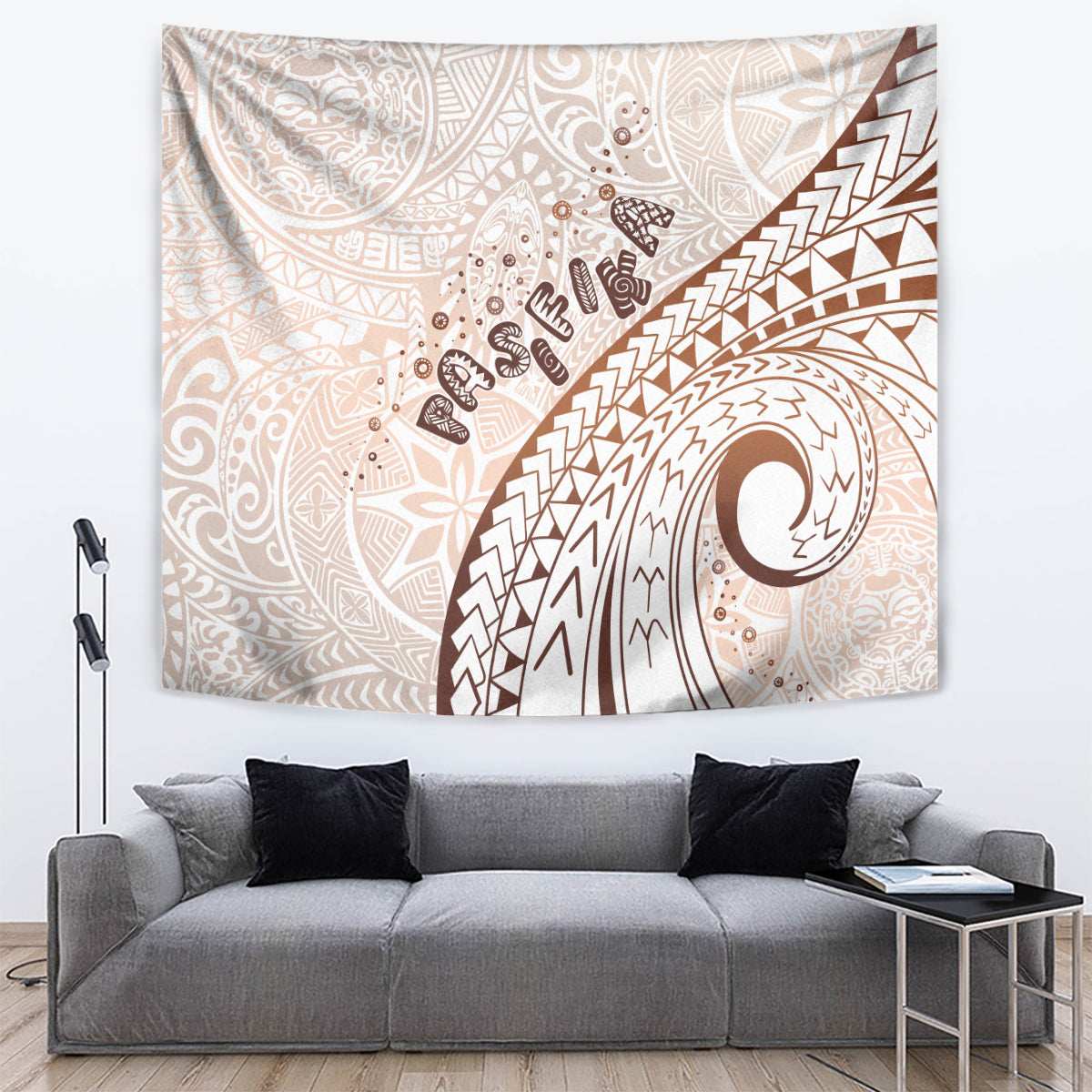 Pasifika Festival Tapestry Vintage Tribal Pattern LT01 Brown - Polynesian Pride