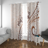 Pasifika Festival Window Curtain Vintage Tribal Pattern LT01 With Grommets Brown - Polynesian Pride